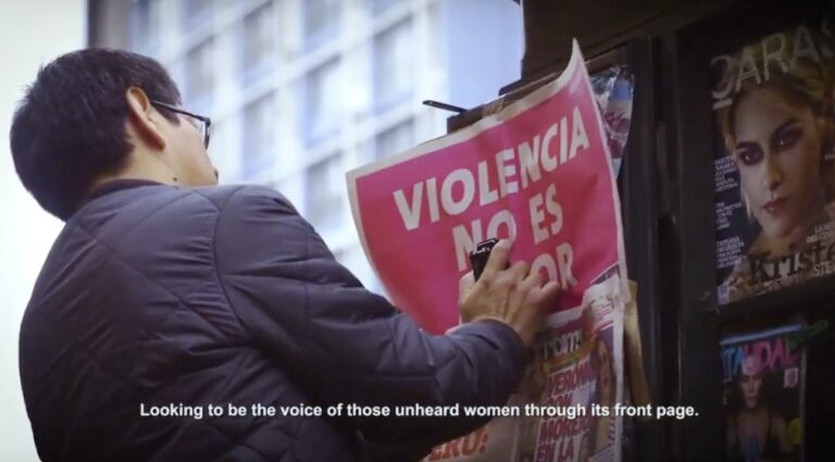 McCann Lima convierte la carátula de un diario en una pancarta de protesta contra la violencia a la mujer