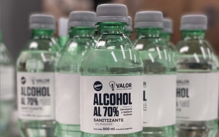 Quilmes dona alcohol sanitizante elaborado a partir de su cerveza