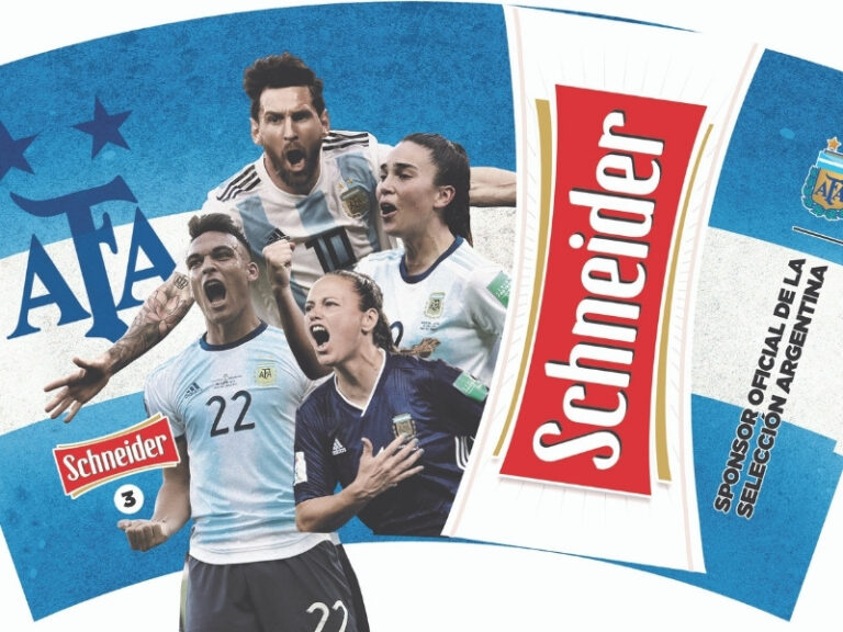 Schneider presenta vasos para brindar por la Selección Argentina
